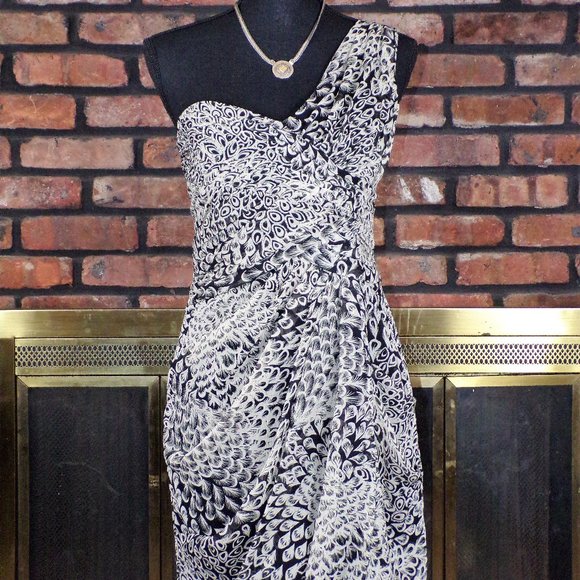 Mini Ruffle One Shoulder Strap Bodycon Dress - Picture 1 of 7